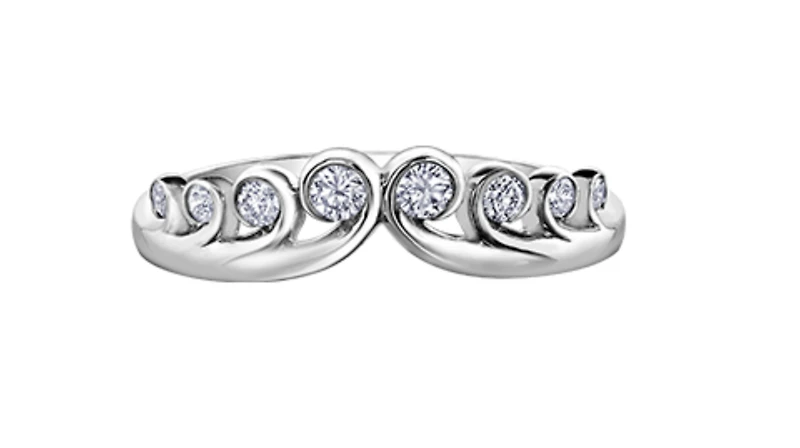 14K White Gold 0.18cttw Round Brilliant Multi-Stone Diamond Ring - Gold/Palladium