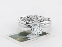 14K White Gold 0.18cttw Round Brilliant Multi-Stone Diamond Ring - Gold/Palladium