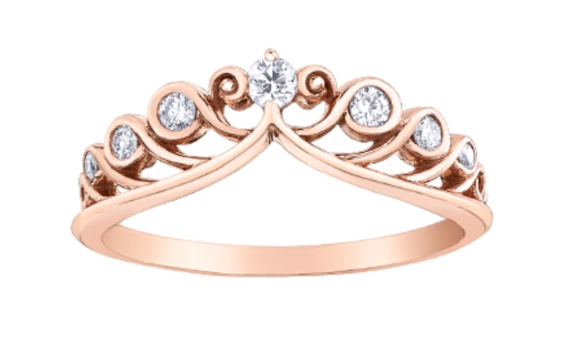 14K Rose Gold 0.18cttw Round Brilliant Multi-Stone Diamond Ring - Gold/Palladium