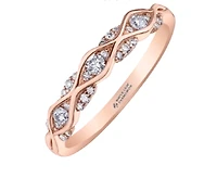 14K Rose Gold 0.22cttw Round Brilliant Multi-Stone Diamond Ring - Gold/Palladium