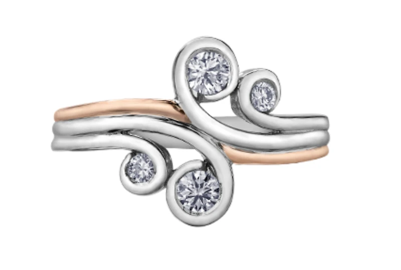 14k White & Rose Gold 0.34cttw Diamond Ring, size 6.5