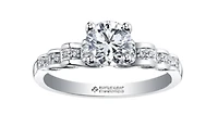 18K White Gold/Palladium Alloy (hypoallergenic) 0.75-1.15cttw Round Brilliant Multi-Stone Diamond Ring - / Carat Total