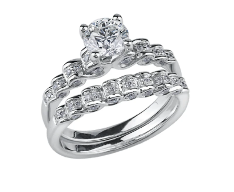 18K White Gold/Palladium Alloy (hypoallergenic) 0.75-1.15cttw Round Brilliant Multi-Stone Diamond Ring - / Carat Total