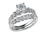 18K White Gold/Palladium Alloy (hypoallergenic) 0.75-1.15cttw Round Brilliant Multi-Stone Diamond Ring - / Carat Total