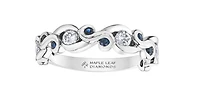 14K White Gold 0.32cttw Diamond & Sapphire Ring, 6.5