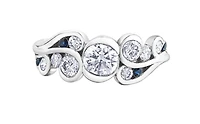 14K White Gold 1.00cttw Diamond & Sapphire Ring, 6.5