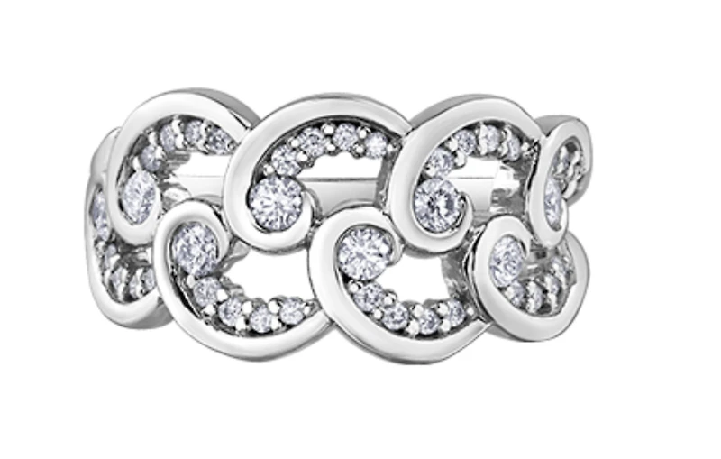 14K White Gold 0.51cttw Diamond Band - / 4.5