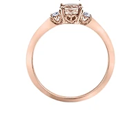 14K Rose Gold Genuine Round Morganite & 0.08cttw Canadian Diamond Ring - / 4.5