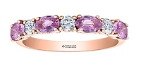 14K Rose Gold Pink Sapphire & 0.24cttw Canadian Diamond Ring, 6.5