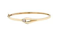 10K Yellow Gold 0.17cttw Canadian Diamond Bangle, 7"
