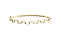 14K Yellow Gold 0.52cttw Canadian Diamond Bangle, 7"