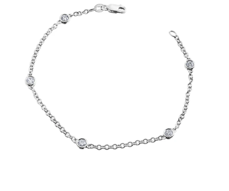 14K White Gold 0.90cttw Canadian Diamond Bracelet, 7"