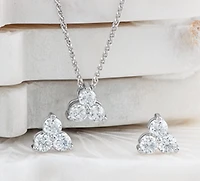 14K White Gold 0.24cttw Canadian Diamond Trio Claw Set Earrings