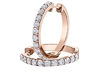 14K White Gold 1.54cttw Canadian Diamond Hoop Earrings