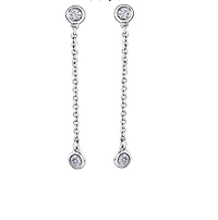 14K White Gold 0.25cttw Canadian Diamond Drop Earrings