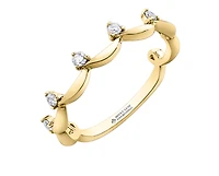 14K White Gold 0.15cttw Scalloped Canadian Diamond Band, 6.5