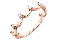 14K White Gold 0.15cttw Scalloped Canadian Diamond Band, 6.5