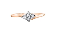 14K White Gold 0.16cttw Canadian Diamond Ring, 6.5