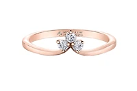 14K Rose Gold 0.10cttw Canadian Diamond Ring/Band, 6.5
