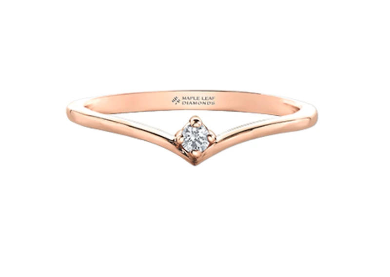 14K Yellow Gold 0.04cttw Canadian Diamond Ring, 6.5