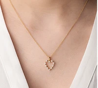 14K Yellow Gold 0.20cttw Round Brilliant Heart Shape Canadian Diamond Necklace