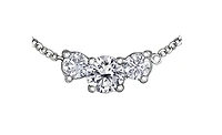 14K White Gold 0.40cttw Round Brilliant 3 Stone Canadian Diamond Necklace