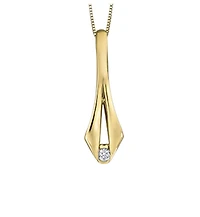 14K Yellow Gold 0.08cttw Round Brilliant Canadian Diamond Necklace