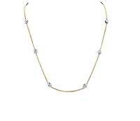 18K White Gold & Palladium Alloy(hypoallergenic) 1.45cttw Canadian Diamond Bezel Set Necklace