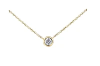 14K White Gold 0.38cttw Canadian Diamond Bezel Set Necklace