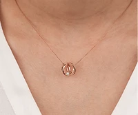 14K Rose Gold 0.14cttw Round Brilliant Canadian Diamond Cage Necklace