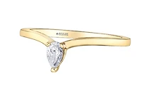 14K Yellow Gold 0.12cttw Diamond Pear Shape Canadian Ring - /