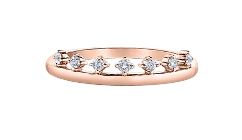 14K Yellow Gold 0.14cttw Canadian Diamond Band, 6.5