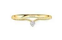 14K Yellow Gold 0.03cttw Canadian Diamond Ring, 6.5