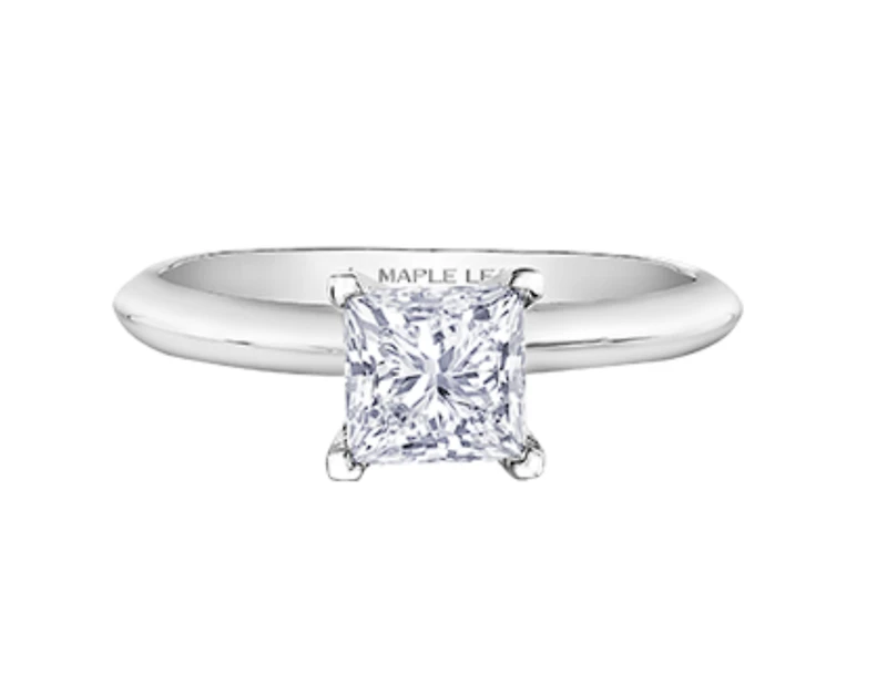 Platinum 0.50-0.70cttw Canadian Princess Diamond Engagement Ring - 0.50 Carat /