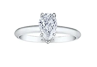 Platinum 0.50-0.70cttw Canadian Pear Shape Diamond Engagement Ring - 0.50 Carat /