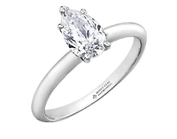 Platinum 0.50-0.70cttw Canadian Pear Shape Diamond Engagement Ring - 0.50 Carat /
