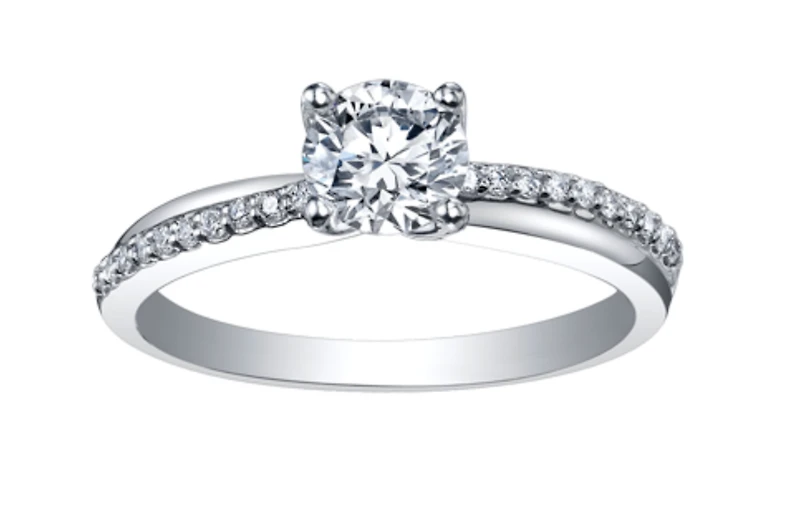 Platinum -0.82cttw Canadian Round Brilliant Diamond Engagement Ring
