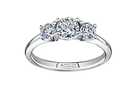Platinum 1.00cttw Canadian Round Brilliant Multi Stone Diamond Engagement