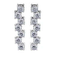 18K White Gold & Palladium Alloy (hypoallergenic) 5.51cttw Canadian Diamond Drop Earrings