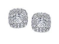 18K White Gold & Palladium Alloy (hypoallergenic) 1.00cttw Canadian Diamond Stud Earrings