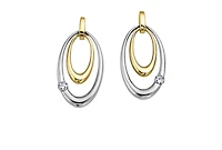 14K White & Yellow Gold 0.08cttw Canadian  Diamond Earrings 