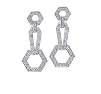 18K White Gold & Palladium Alloy (hypoallergenic) 3.30cttw Canadian Diamond Drop Earrings