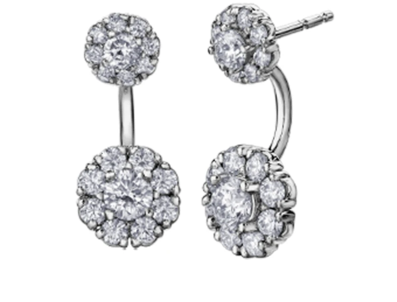 14K White Gold 2.00cttw Canadian Diamond Stud Earrings