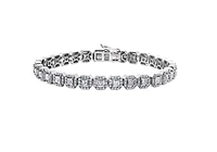 14K White Gold & Palladium Alloy (hypoallergenic) 5.42cttw Princess Canadian Diamond Tennis Bracelet
