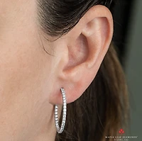 14K White Gold & Palladium Alloy (hypoallergenic) 2.00-4.00cttw Canadian Diamond Hoop Earrings - / Carat Total