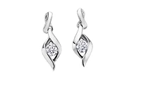 14K White Gold 0.18cttw Canadian Diamond Channel Set Earrings