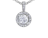 18K White Gold & Palladium Alloy(hypoallergenic) 0.38cttw Canadian Diamond Pendant