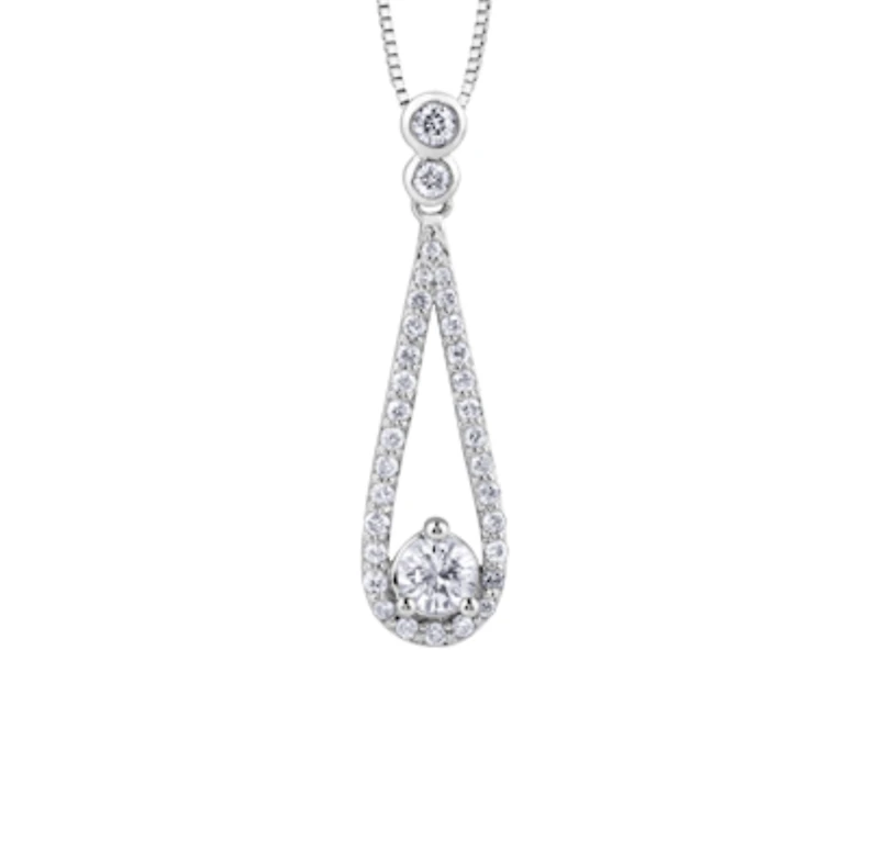 14K White Gold 0.65cttw Canadian Diamond Pendant