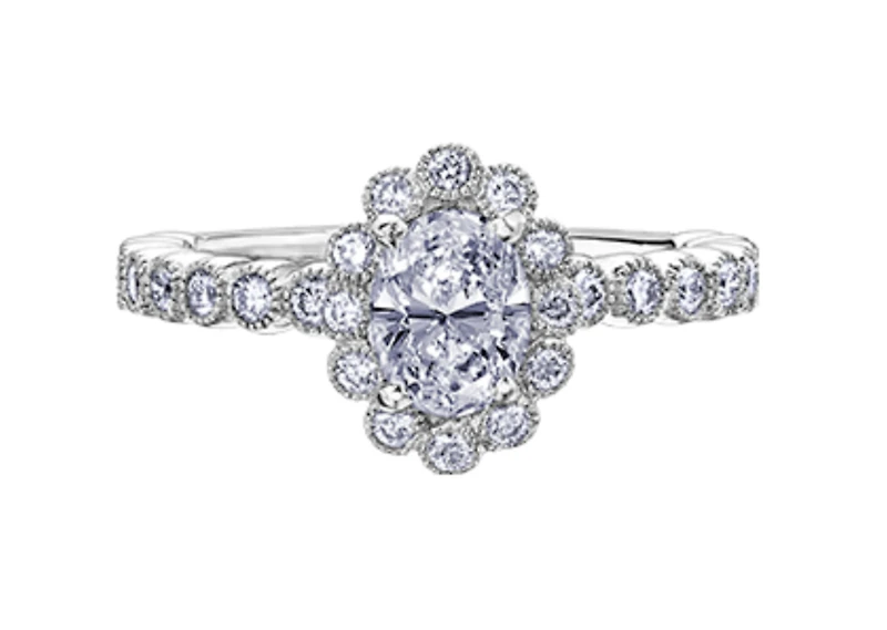 18K White Gold & Palladium Alloy (hypoallergenic) 1.50cttw Canadian Diamond Engagement Ring