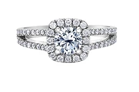 18K White Gold & Palladium Alloy (hypoallergenic) 1.25cttw Canadian Diamond Engagement Ring